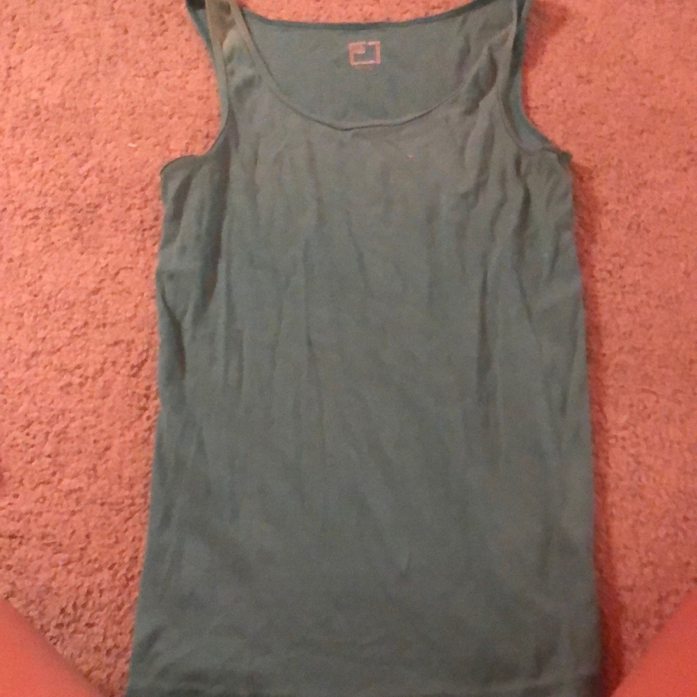 One lavender tank top and one teal tank top